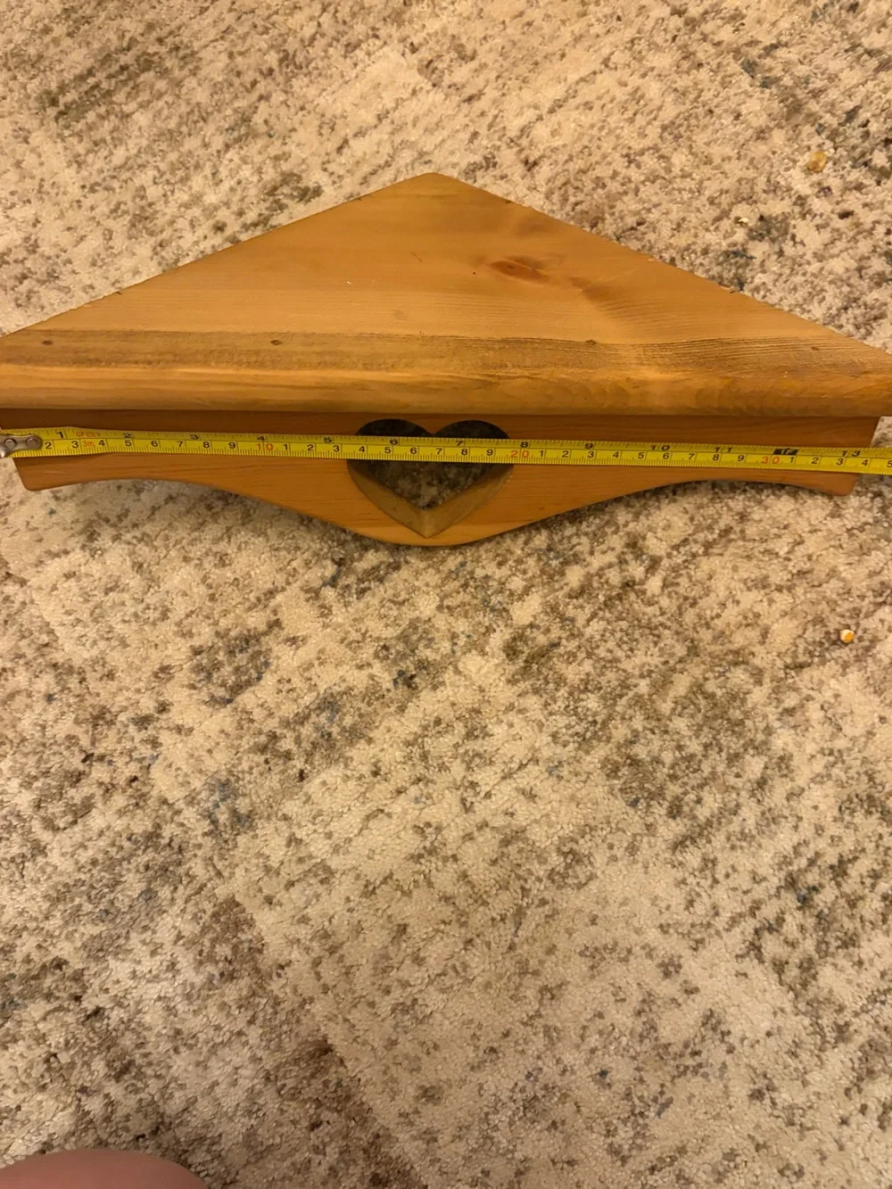 Vintage Wooden heart corner shelf